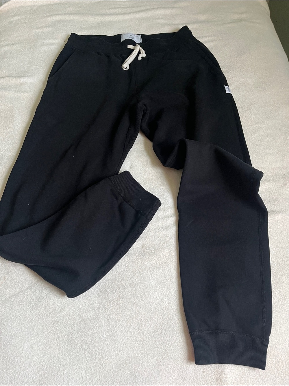 Reigning Champ Black Jogger Sweatpants with White Label